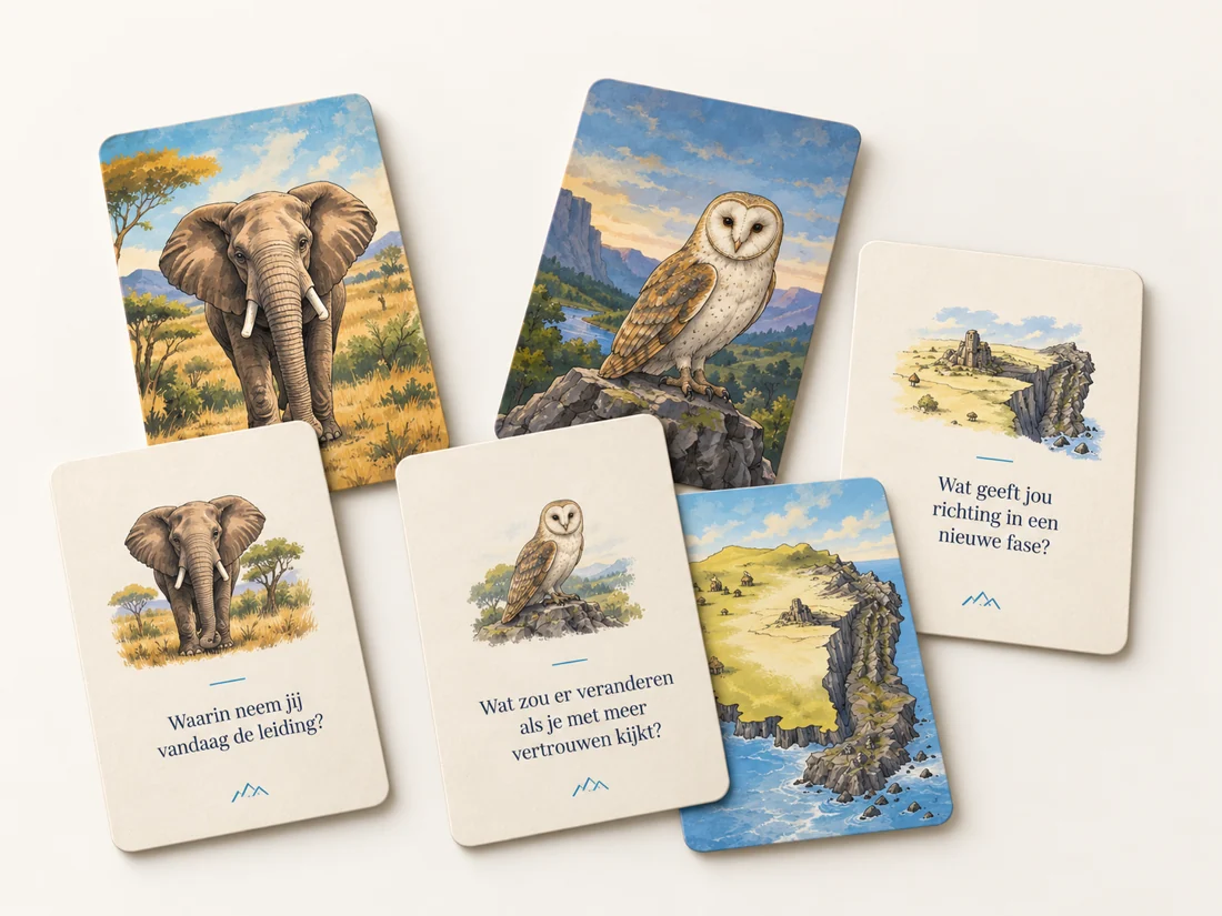 Visueel maatwerkconcept met dierenkaarten en gespreksvragen