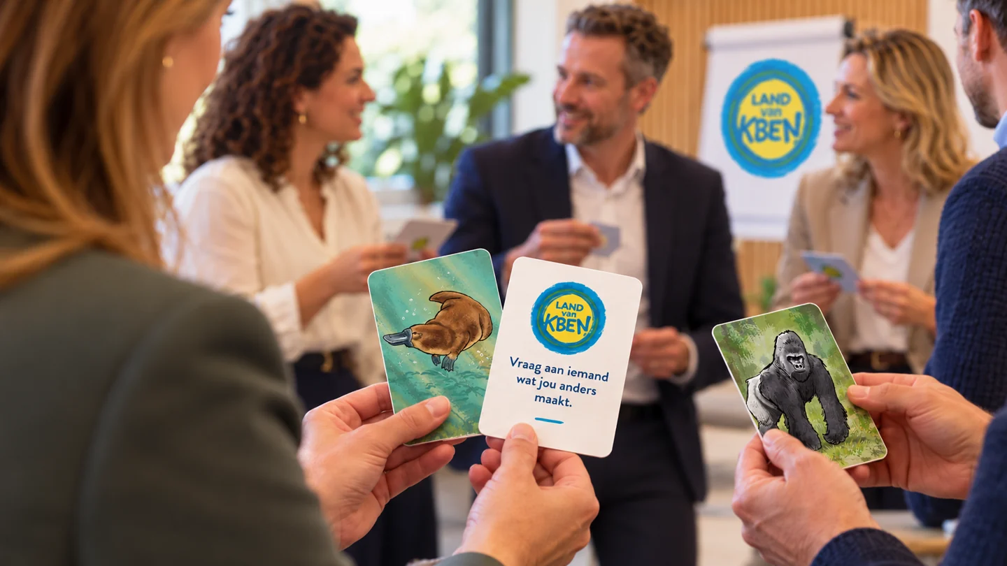 Illustratie van een professionele workshop met KBEN-kaarten